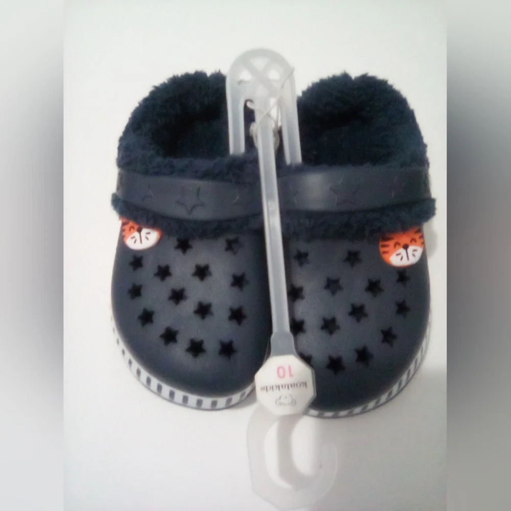 Koala kids  Furry Tiger Blue Clog Size 10